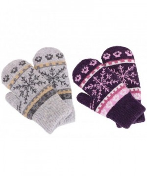 Kids Knitted Snowflake Patterned Mittens