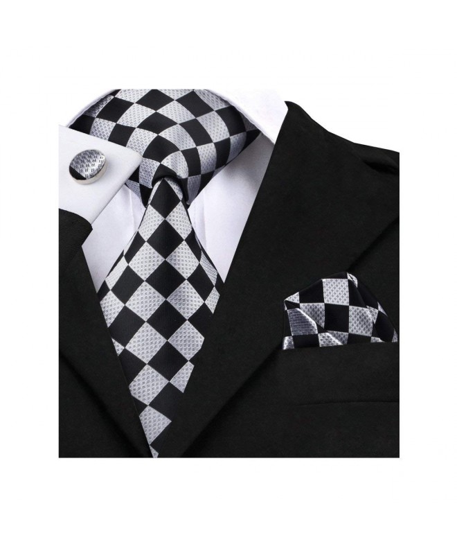 Barry Wang Classic Geometric Plaid Necktie