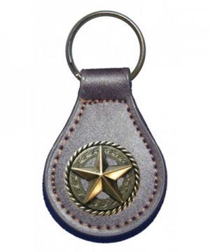 Fancy Rope Star leather keychain
