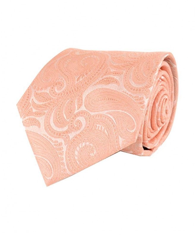 Coral Jacquard Paisley Contemporary Necktie