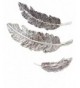Hairpin Feather Silver Barrette JA91