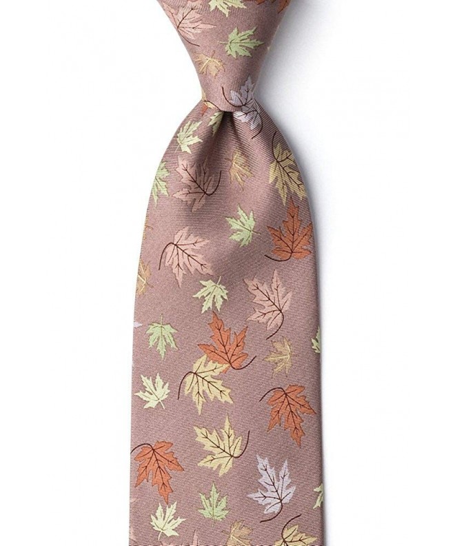 Taupe Silk Leaves Fall Necktie