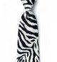 Zebra Print Black Silk Tie