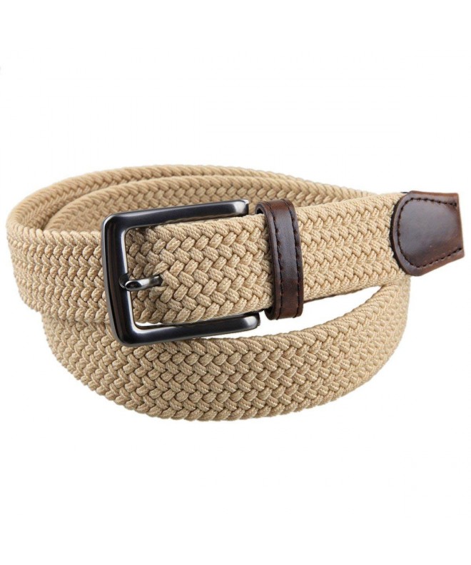 Braided Belts for Men- Elastic Fabric Woven Stretch Web Strap Buckle ...