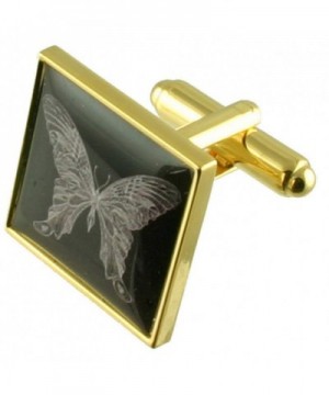 Gold tone Butterfly Cufflinks with pouch