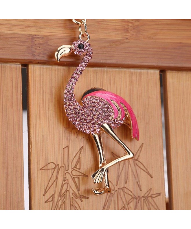 Rhinestone Flamingo Key Chain Cute Charm Bling Crystal Gift Keychain ...