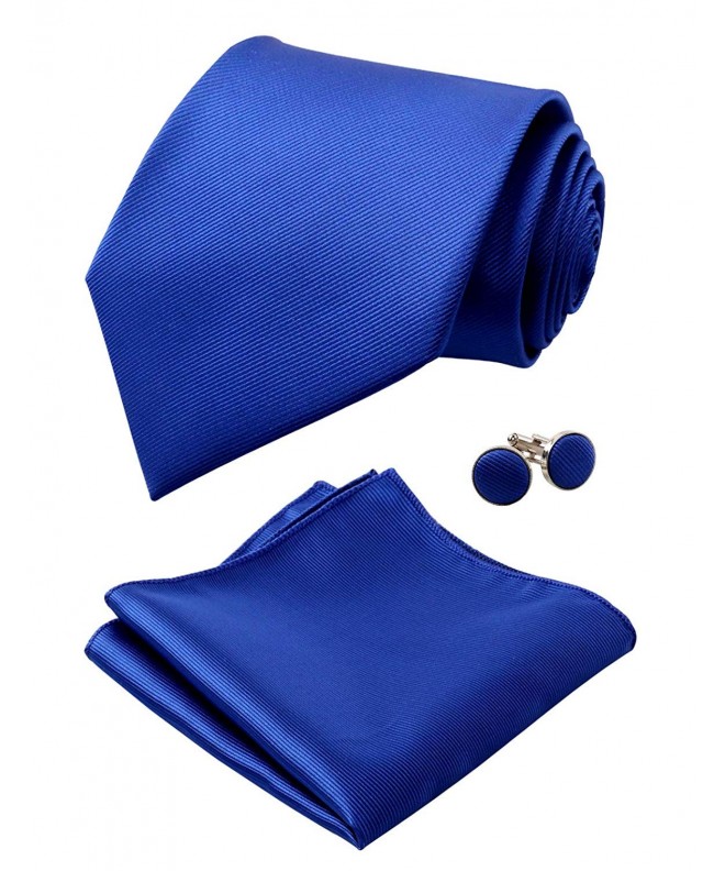 Alizeal Solid Handkerchief Cufflinks Blue