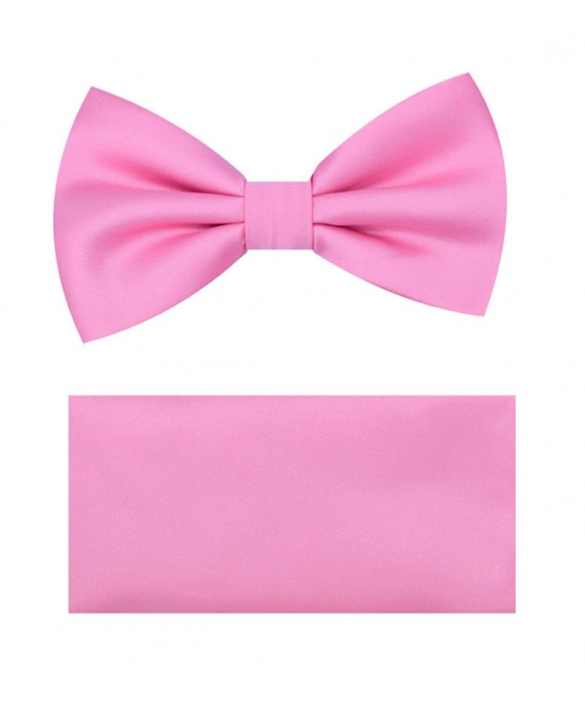 Solid Bow Tie Handkerchief Pink