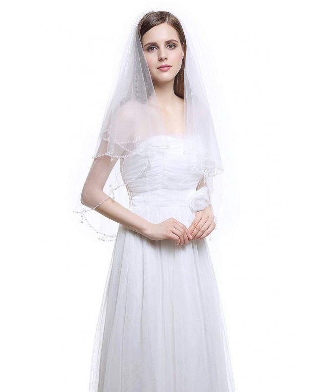 MISSYDRESS Fingertip Bridal Wedding Comb V24 White