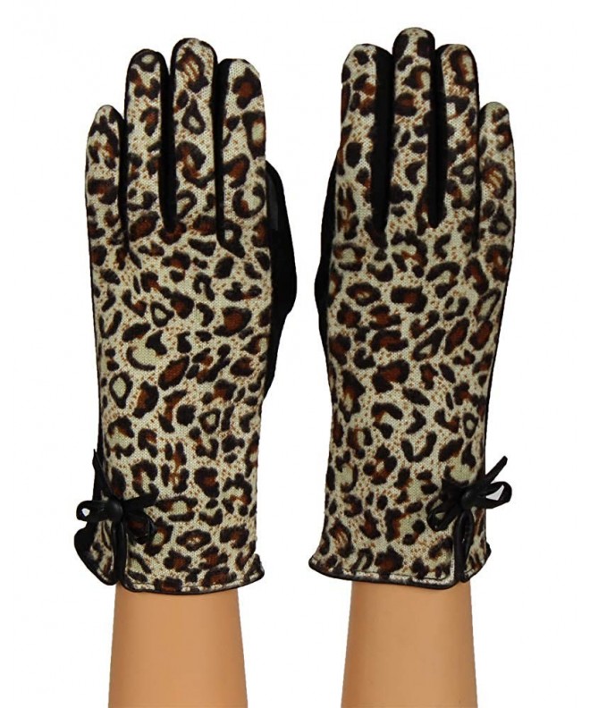 Leopard Winter Gloves Texting Touchscreens