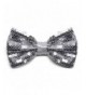 TieMart Silver Sequin Bow Tie