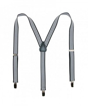 CTM Elastic Clip End Pinstripe Suspenders