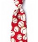 Red Microfiber Tie Baseballs Necktie