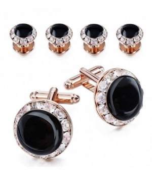Crystal Cuff Links and Studs Set for Mens Tuxedo Shrit Wedding ...