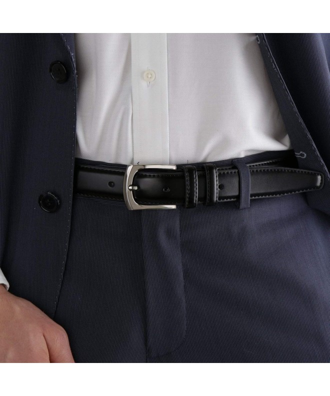 Men's Genuine Leather Dress Belt Classic Stitched Design 30mm 'ALL ...