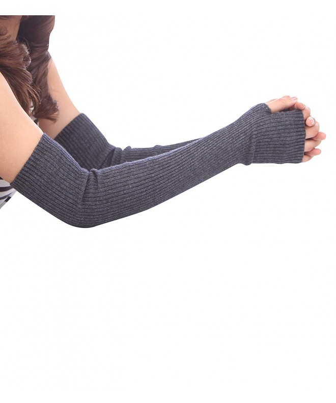 LongMing Womens Cashmere Wool Winter Arm Warmers Seleeves Long Gloves 