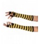 Yellow Black Stripes Fingerless Gloves