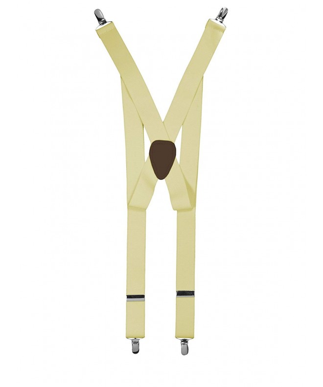Ivory X back Silver Clip ends Suspenders