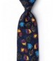 Navy Blue Microfiber Colorful Necktie
