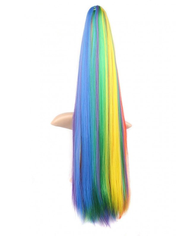 MapofBeauty Rainbow Straight Ponytails Cosplay