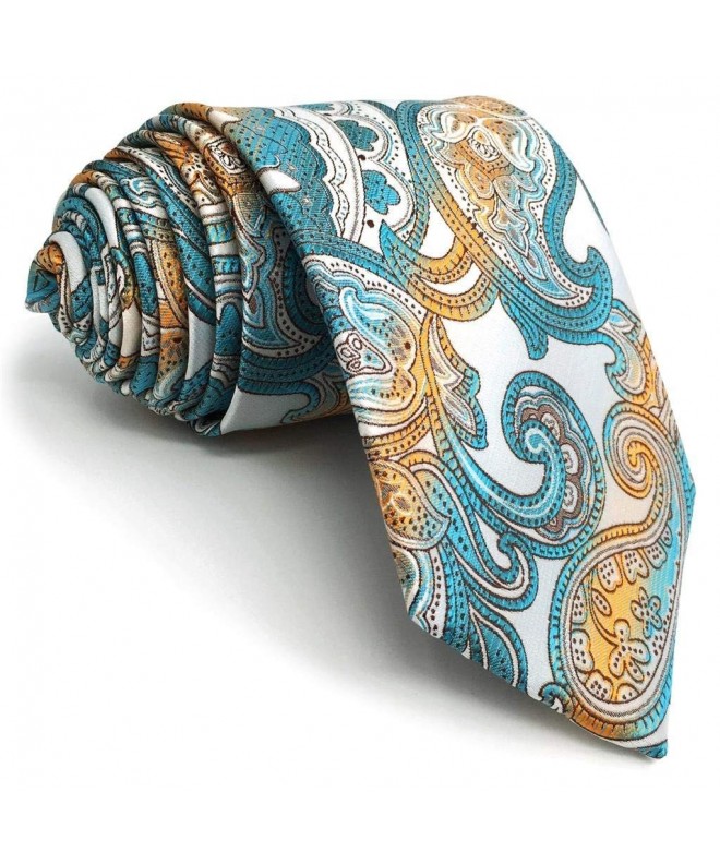 Silver Multicolored Paisley Neckties Fashion
