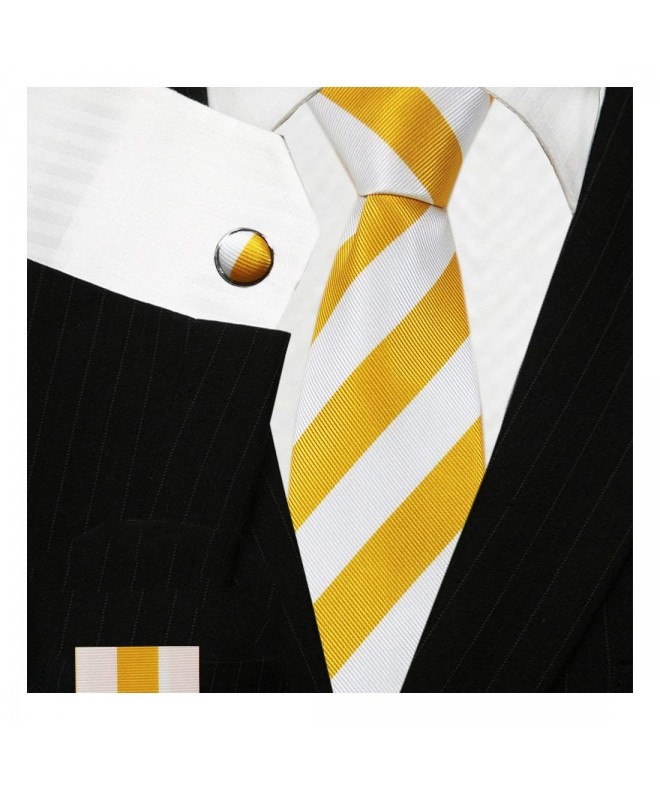 Bestow Yellow White Striped Necktie