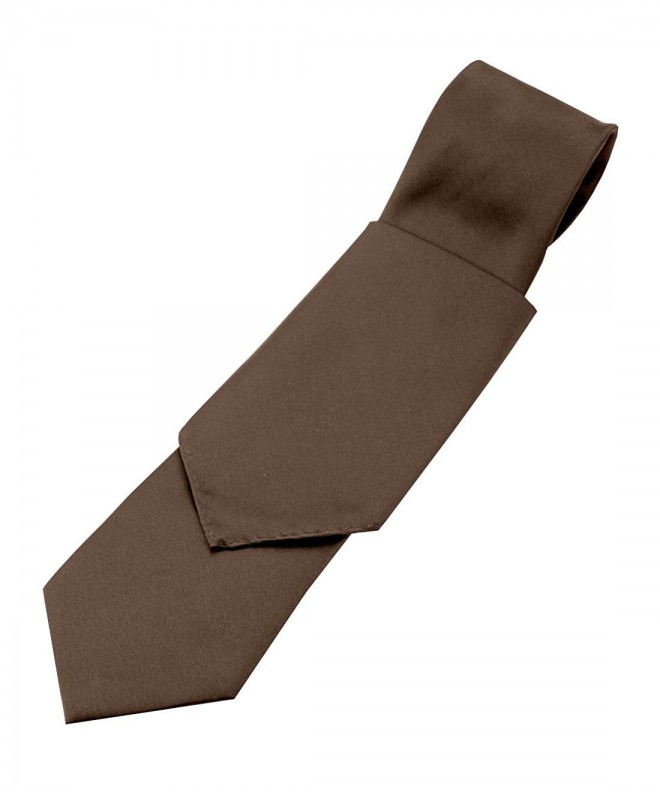 Solid Necktie Pocket Square Chocolate