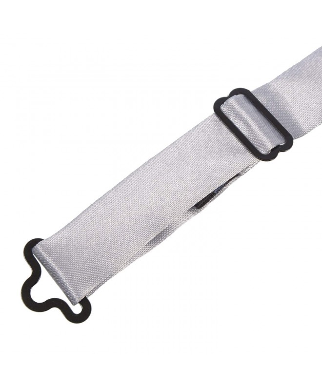 Men's Metallic Banded Bow Tie - Metallic Silver - CF17YHOD29N