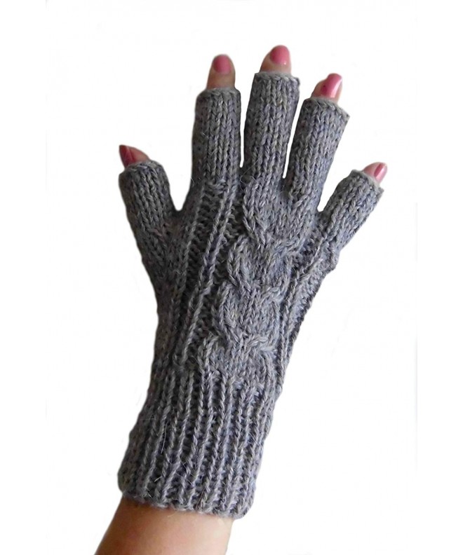 Alpakaandmore Womens Fingerless Alpaca Gloves