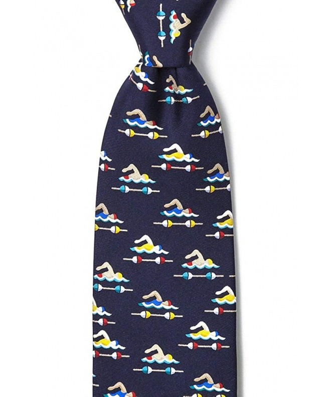 Navy Blue Silk Swimmer Necktie