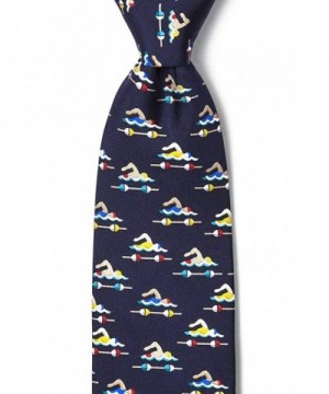 Navy Blue Silk Swimmer Necktie