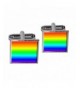 Rainbow Lesbian Square Cufflink Silver