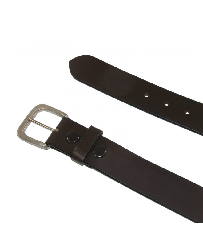 Men's Leather 1 3/8 Inch Removable Buckle Bridle Belt - Black - CT112EJC3T3