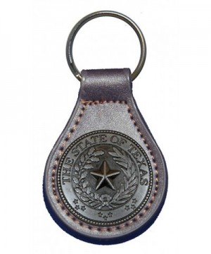 Texas State leather keychain Brown