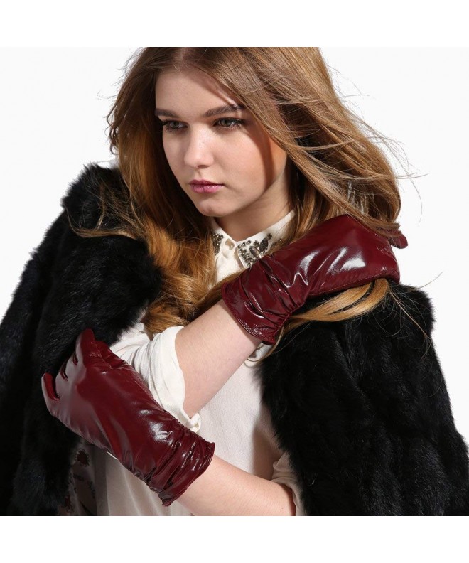 Motorcycle Genuine Lambskin Leather - Wine Red-over Wrist-super Soft ...