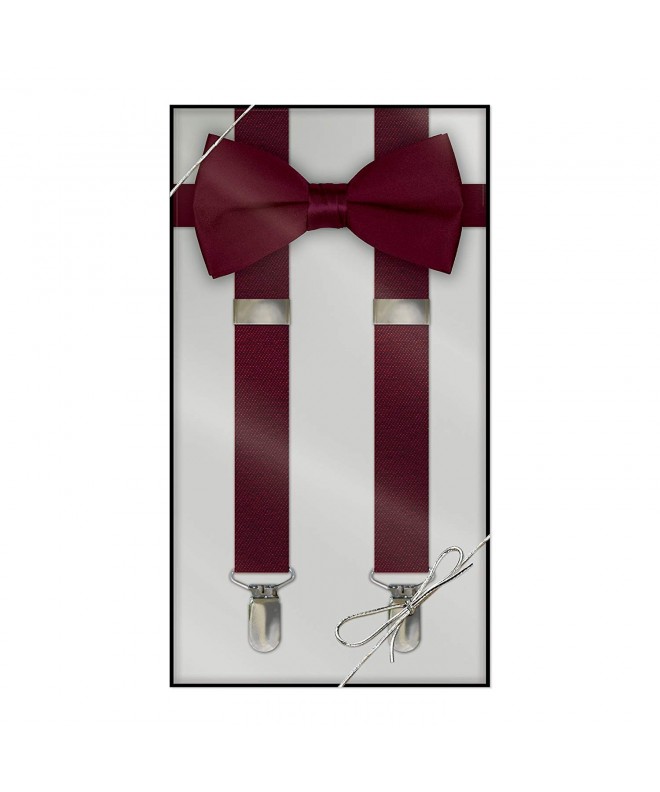 Suspender Bow Tie Adult Burgundy x