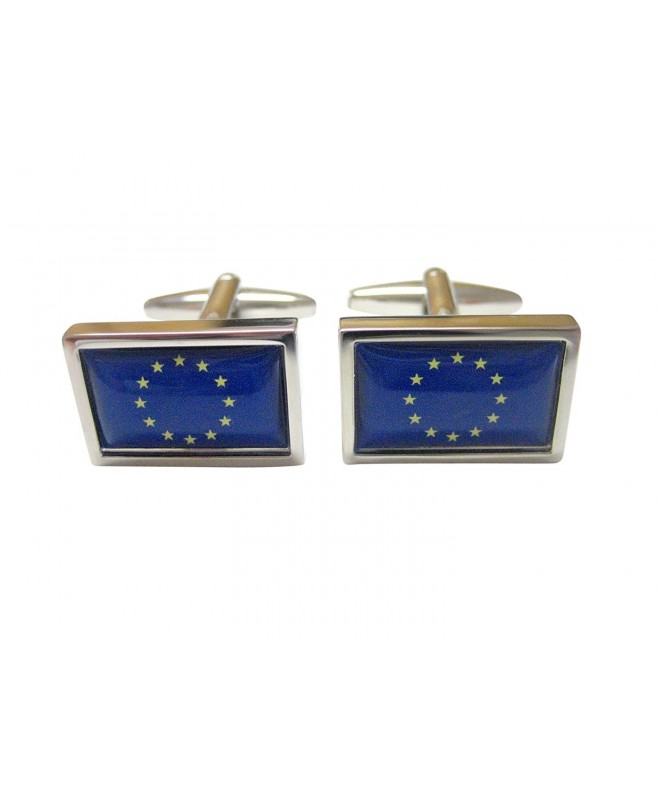 Bordered European Union Flag Cufflinks