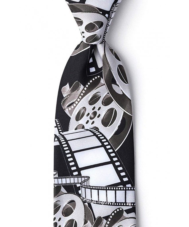 White Microfiber Movie Reels Necktie