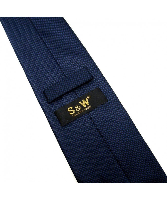 Skinny Ties Mens Slim Necktie Solid Dark Blue Navy Wedding Silk YZ25 ...