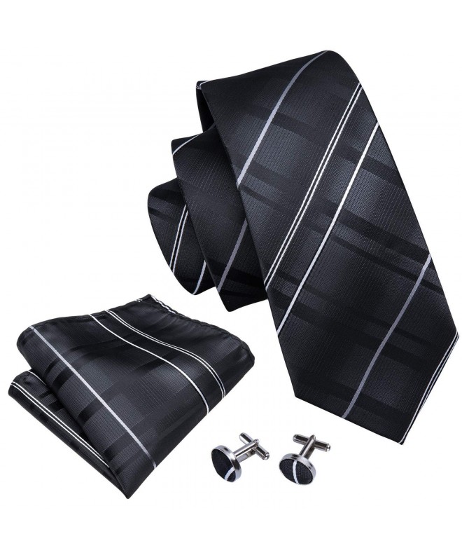 Stripe Handkerchief Cufflinks Business Neckties