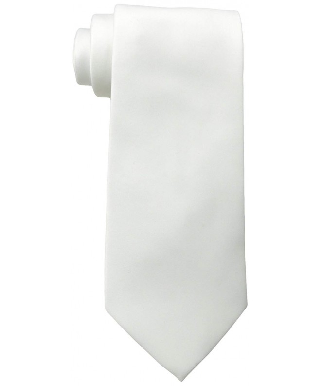 Alexander Mens Solid WHITE Tie