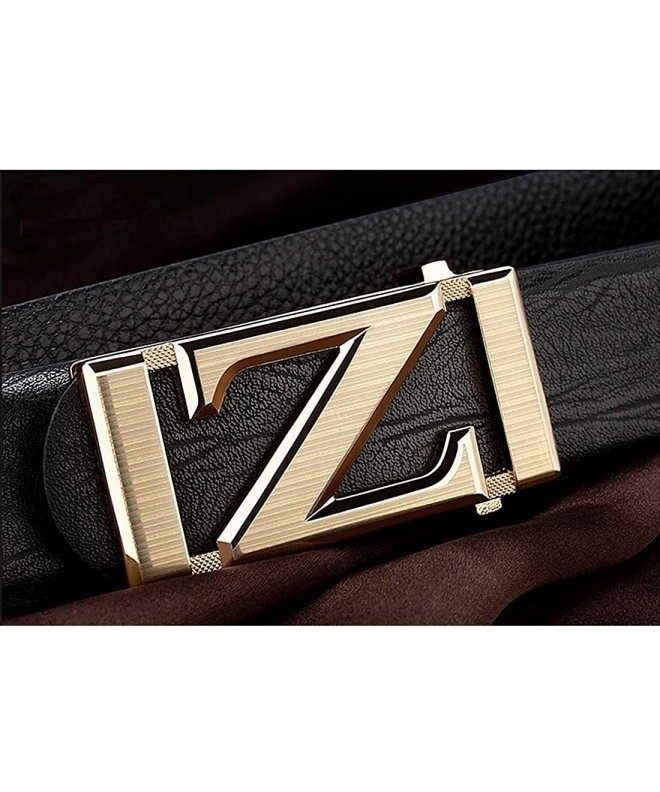 Mens 33mm Full Grain Leather Waist Belt With Golden Z Metal Buckle ...
