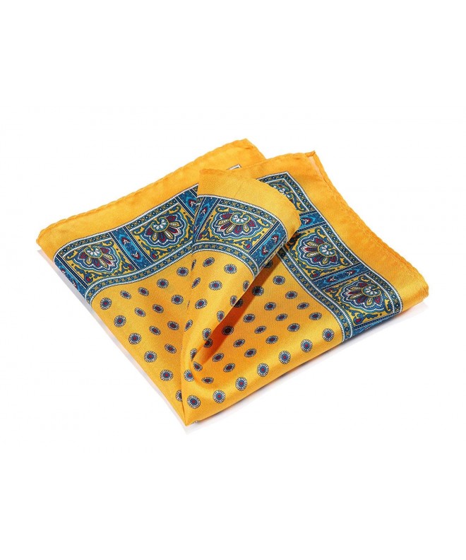 HISDERN Paisley Floral 100/% Natural Silk Printed Pocket Square Mens Fashion Classic Handkerchief
