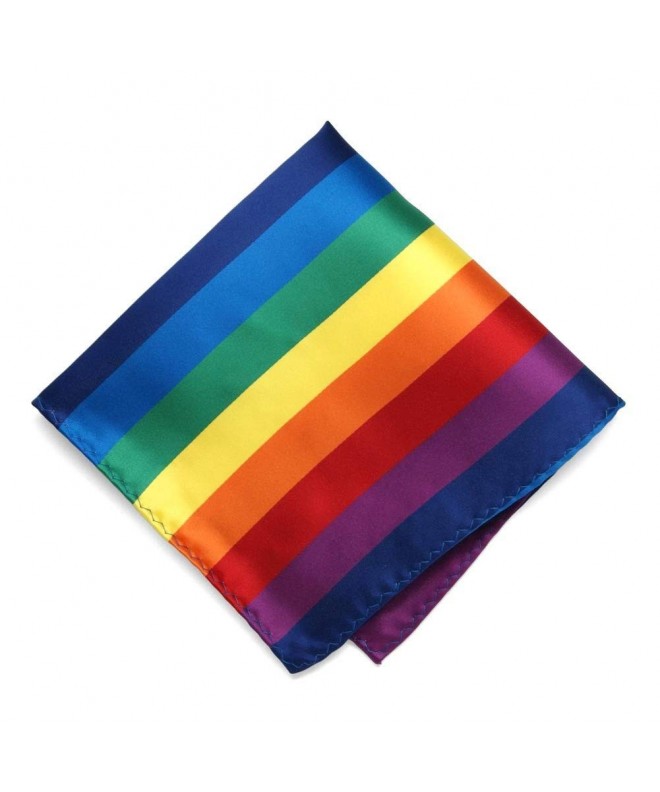 TieMart Rainbow Striped Pocket Square