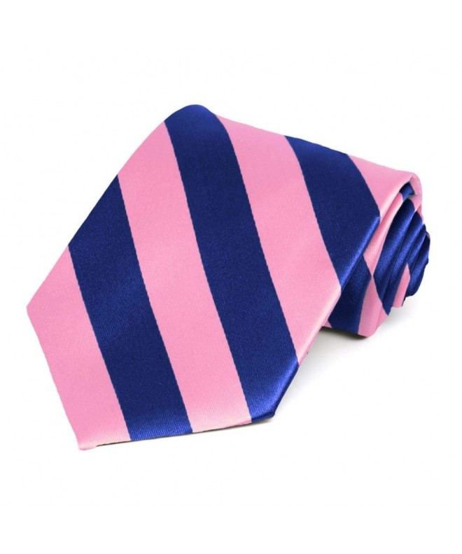 Pink Royal Blue Striped Tie