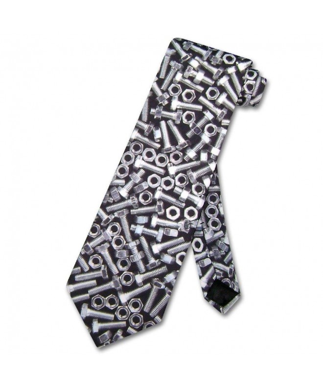 Nuts Bolts NeckTie Made Mens