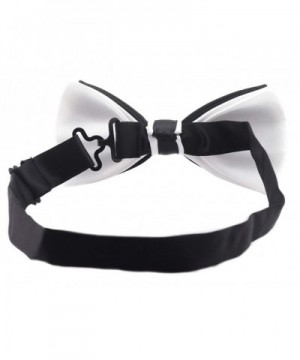 Color Trim Bowties - Premium Bow Ties - Black with white trim - C71808AMXQ2