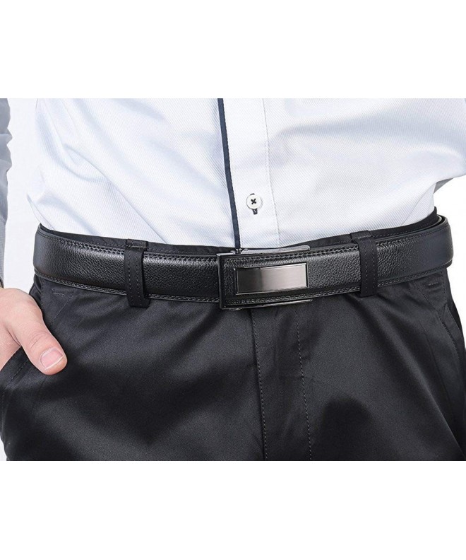 Men's Dress Leather Ratchet Belt with Nickel-free Automatic Buckle ...