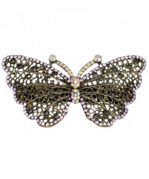 Large Barrette Butterfly Crystals Lavender