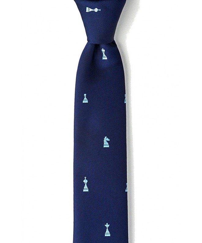 Microfiber Checkmate Pieces Skinny Necktie